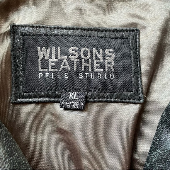 Vintage Wilsons Classic Distressed Black 100% Leather Bomber Jacket - Picture 8 of 16